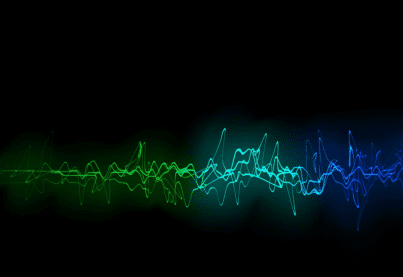a colorful sound waves in a black background