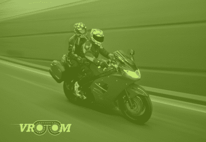 a group of people riding a motorcycle/ Vroom logo-codewave casestudy