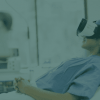 a person wearing virtual reality goggles/painapp-codewave casestudy